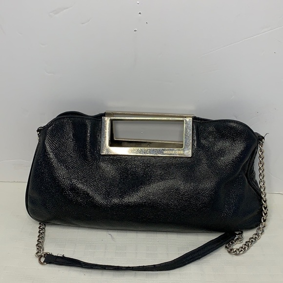 Michael Kors shinny black leather night out bag